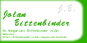 jolan bittenbinder business card